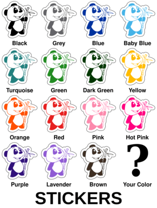 Happy Panda Holding Bamboo Stickers